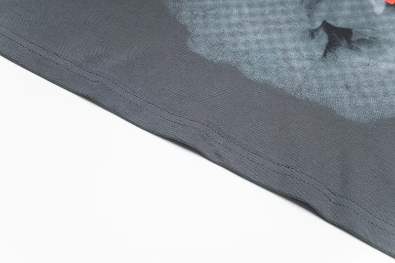 100💰 S08#美Chao SAINT white ink direct-injection pure cotton 260g loose short-sleeved T-shirt 11 dark gray S-XL